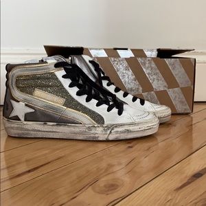 New Golden Goose Metallic high tops. Size 5.